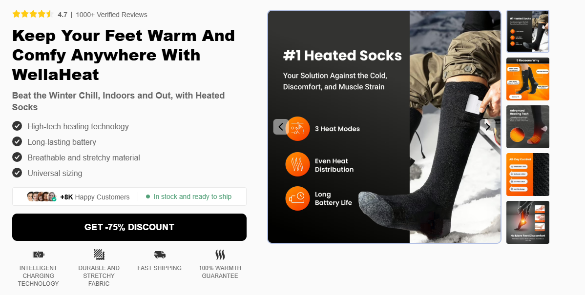 WellaHeat Heated Socks